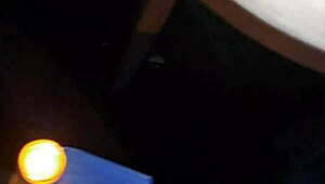 Risky public threesome in pool