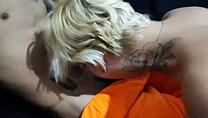 Double penetration and facial after catching them masturbating