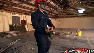 3 way action with two construction workers banging hot latina valery summer