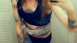 miniskirt tranny loves showing her cock in stockings