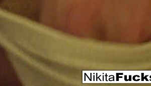 wanna see hot milf nikita von james in solo fishnet action?