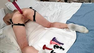 Skinny Amateur MILF Tests Anal Toys on Her Tight Ass