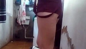 filming my maid stretching clothes with a naughty vibe