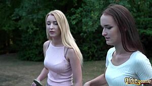 horny teens bang fat old grandpa hard till he cums