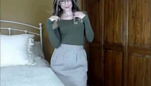 Beautiful woman in glasses undress