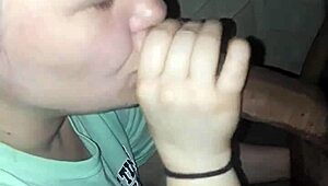 White milf slut sucks big black cock in interracial oral