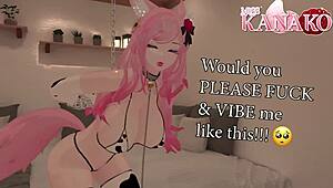 Catgirl gets chained and fucked till she squirts for New Year treat