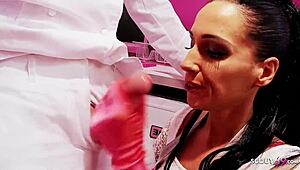 long-legged teen tammie lee in pink lingerie gets anal from older dude