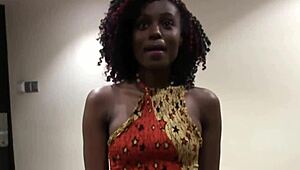 Beautiful ebony model enjoys intense hard fuck in fake casting