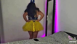 Sister-in-law craves pussy licking at Halloween party