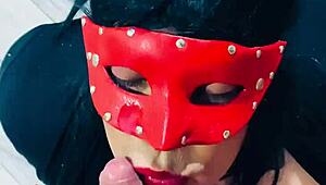 Giving a rich blowjob to that big dick!