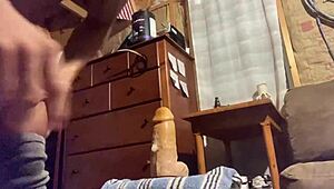 Gay toy play with extra-large dildo and foot fetish