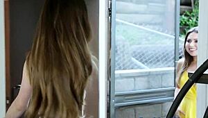 Romantic girlfriends enjoy glamour face sitting