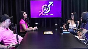 Angry Teen in Sheer Red Lingerie Confronts Man