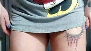 hot brazilian babe twerking in short dress showing tight panties