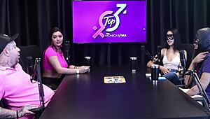 Angry Teen in Sheer Red Lingerie Confronts Man