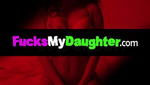 Stepdad's favorite stepdaughter revealed in intense threesome with stepsisters