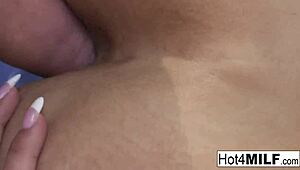 hot blonde milf gets blowjob and sex in threesome at park