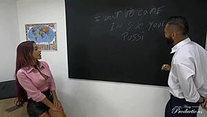 Mind-blowing English lessons with my tutor's seductive indulgence
