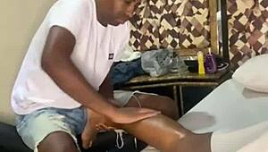 Amateurs in Rio swing house massage couple with monster cocks