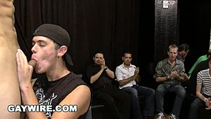gaywire crew hits the sausage party, stripping hunks rip clothes in wild orgy fun