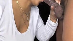 sexy latina girl sucking big black cock deepthroat