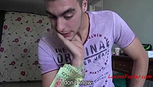 Latino Man Counts Money Casually