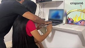 Hot job interview turns wild with young beautiful woman in group?