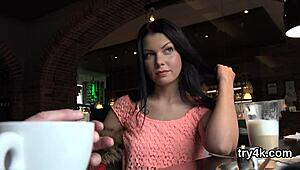 erotic cutie sucks cock in pov and gets pink snatch shagged hard