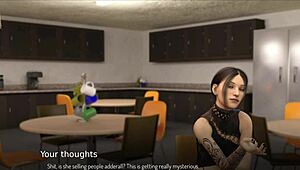 Bound character in anime hentai game