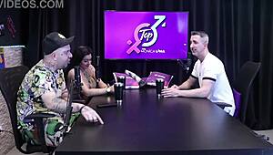 His Fetish is Watching Wife with Another Man, Gustavo Asbach in Sheer Red.