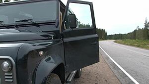 The hunk roughly drives his cock into the teen's tight pussy for an orgasm.