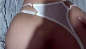 Playing in lingerie with big ass brunette