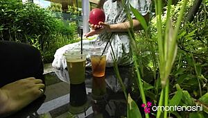 She Loved Apples Ringo! Tight Pussy Japanese Girl Rides and Sucks in Wild Creampie Action!