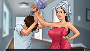 Summertime Saga: Sexy Photo Shoot With Stepsister In Shower.