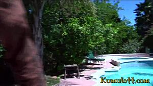 Two enthusiastic ladies providing oral services to fortunate gentlemen.