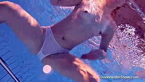 uhh, proklova strips bikini n swims underwater