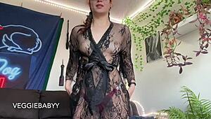 Wow! Her wet pussy and creamy panty stuffing gave four orgasms with a footjob tease!