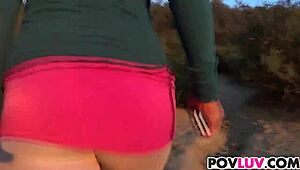 hiking teen emily austin takes a hard drilling in the wild