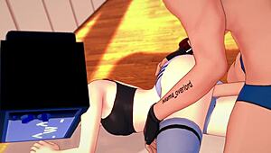 tv woman in her room decides to ride a hard cock while wearing her sportswear