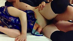 i want to flirt with this beautiful asian girl in cheongsam, starting with kissing and leading to passionate sex