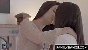 hey emily willis and georgia jones, stepsisters gotta kiss right now, so hot!