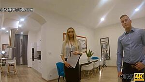 Wild girl in stockings fools around for contract