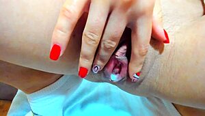 i’m obsessed with beautiful Myla Angel stretching her wet pussy after hot sex.