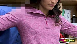 emily moans taking officer's cock after stealing