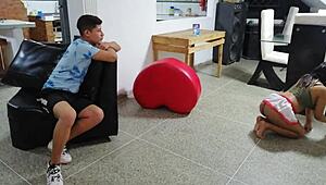 Wow, I fuck the new neighbor in part 1 with lesbian oral and anal!