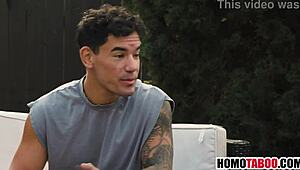 straight step bro learns gay sex with raw bareback action in private