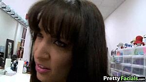 big booty cuban girl gets facial