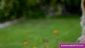 Natural busty blonde lesbians Serene Siren and Jazlyn Ray feel horny orgasms licking sexy tits