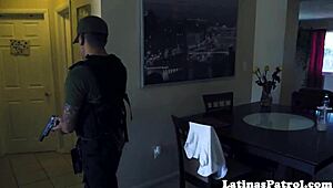 Cute Latina Rides Immigration Officer Hard